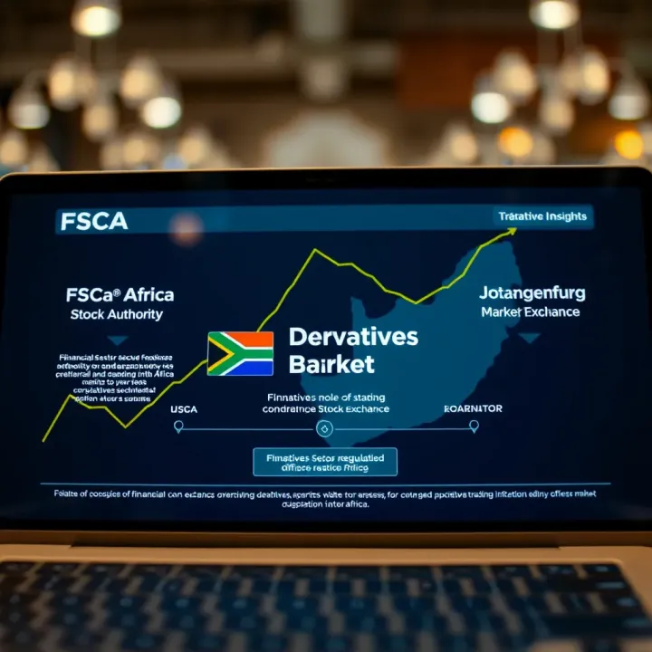 Diagram illustrating the role of Financial Sector Conduct Authority and Johannesburg Stock Exchange in overseeing derivatives market compliance