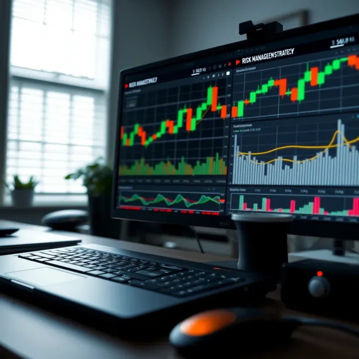 Visual representation of risk management strategy with charts and trading rules