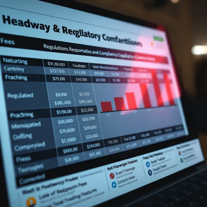 Comparison chart highlighting fees and regulation aspects of Headway Broker