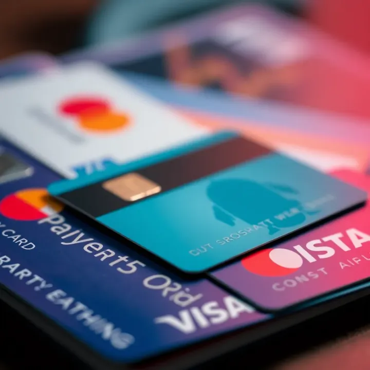 Illustration of payment methods including credit cards and digital wallets used for funding IQ Option accounts