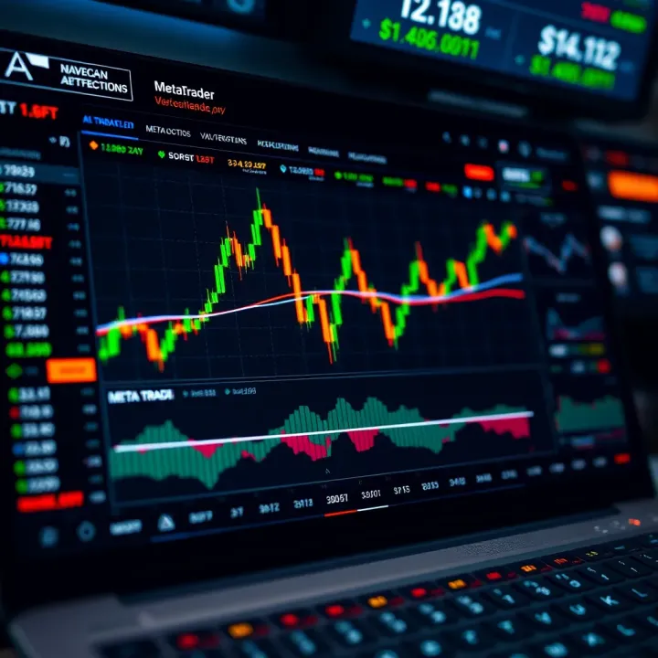 MetaTrader platform interface showing various trading charts and indicators