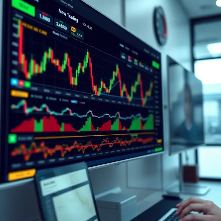 User interface of IQ Option trading platform showing various financial instruments and trading charts