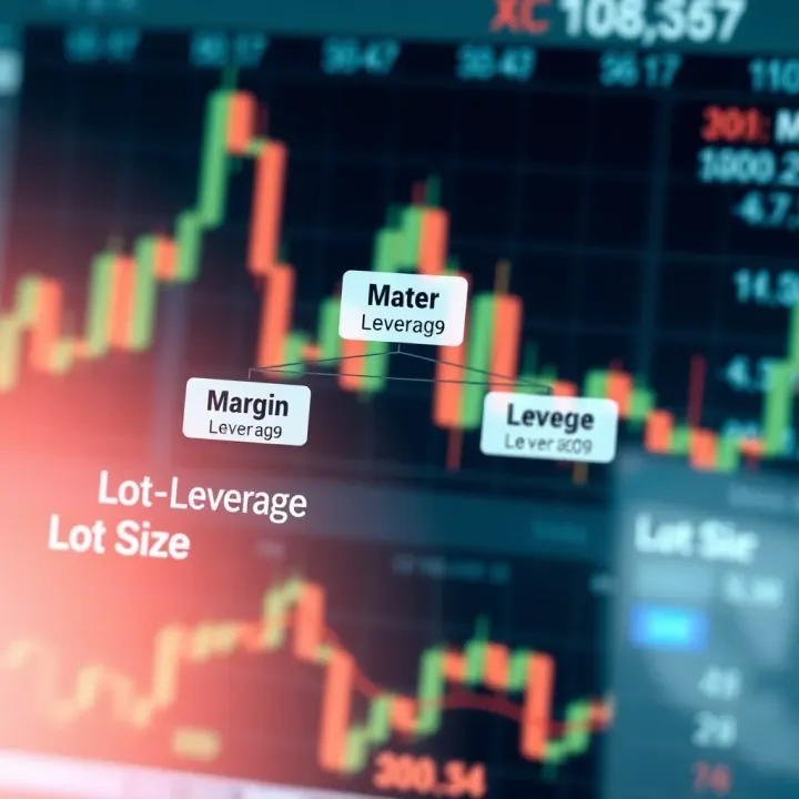 Diagram showing the relationship between margin, leverage, and lot size in index trading
