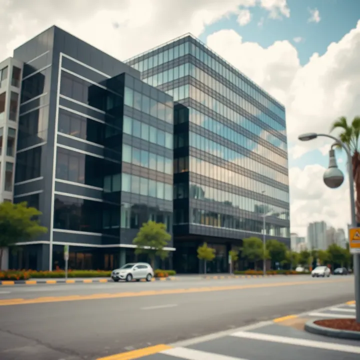 Modern office building representing successful business ventures and financial growth