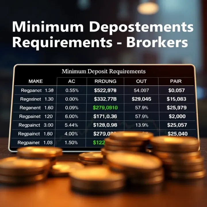 Comparison chart showing minimum deposit amounts across different brokers for South African traders