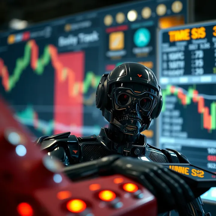 Visual representation of forex market trends and robot algorithm integration for South African traders