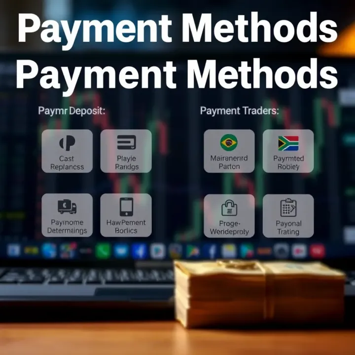 Graphic showing various payment options available to South African traders on Olymp Trade platform