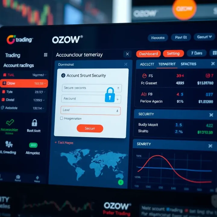 Secure account management dashboard with security icons and settings