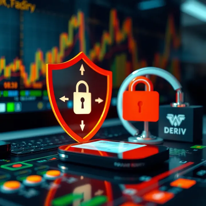 Secure online transaction with shield and lock symbols representing safety measures