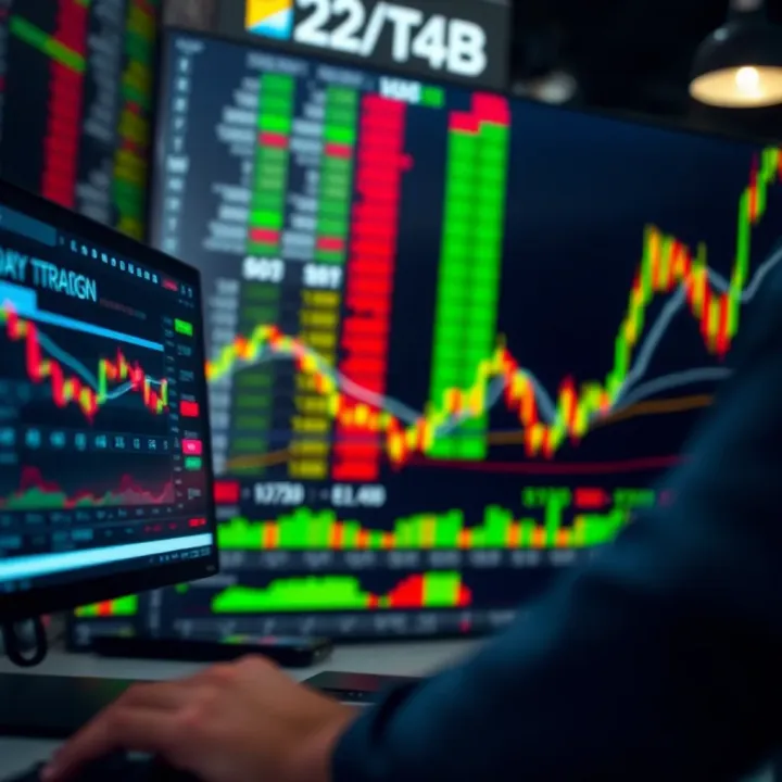 Detailed forex market charts showing currency trends and trading volume
