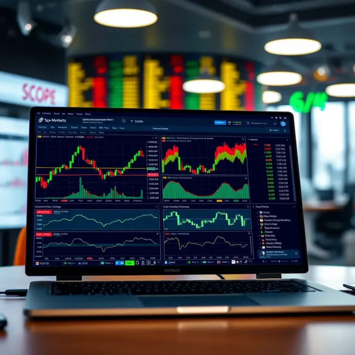 Screenshot of Scope Markets trading platform displaying charts and market analysis tools