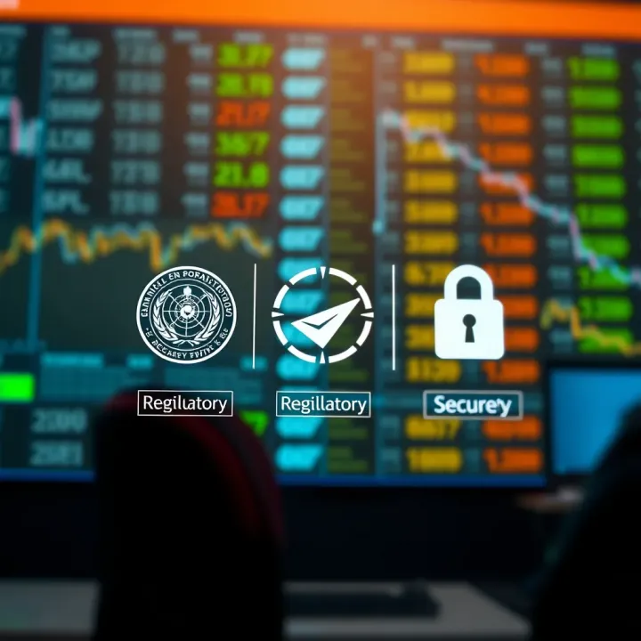 Visual comparison of regulatory symbols and secure financial transactions for South African brokers