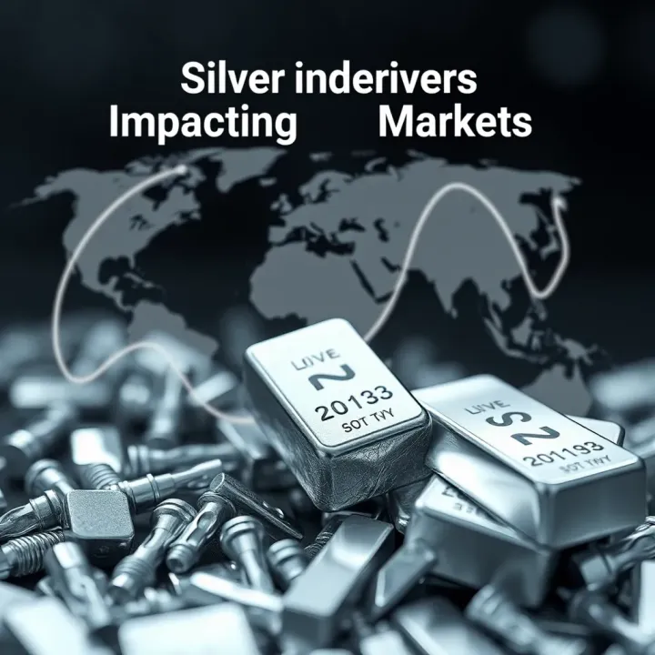 Global Demand Drivers Impacting Silver Markets Visual representation of global factors influencing silver demand including industrial use and investment patterns