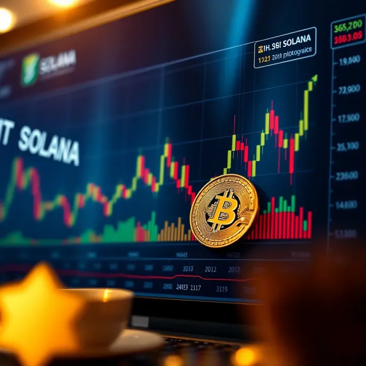 Graph illustrating Solana cryptocurrency price trends over time with market indicators