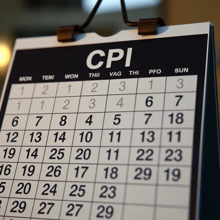 Calendar highlighting specific dates for Consumer Price Index publication in South Africa