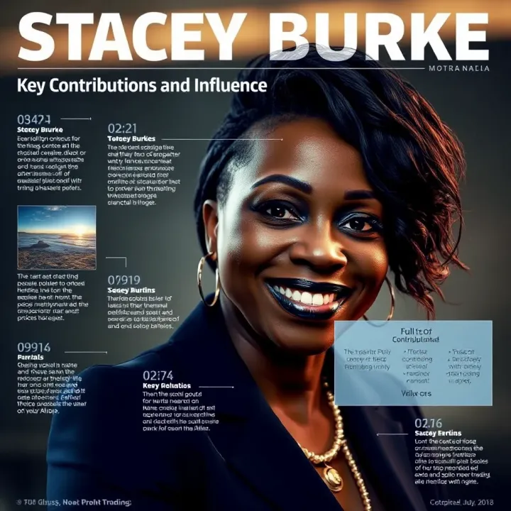 Illustration depicting key milestones and contributions of Stacey Burke within South Africa’s industry landscape