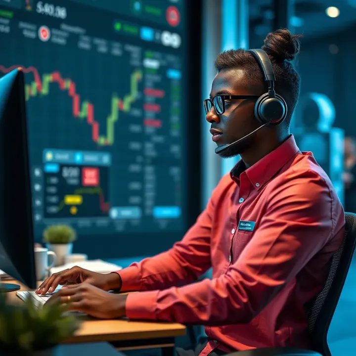 Customer support agent assisting a trader through live chat
