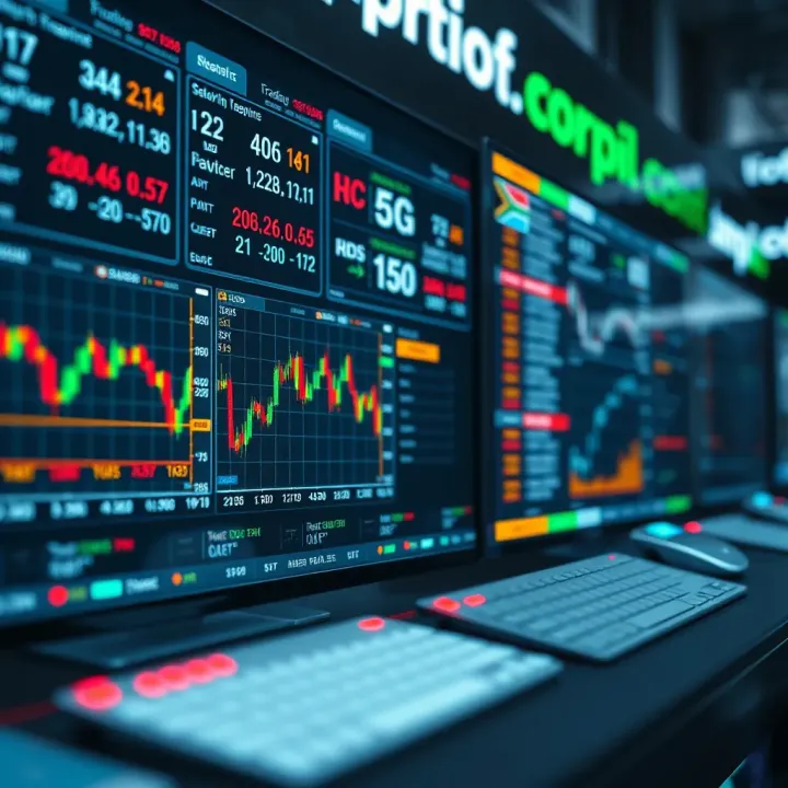 Automated Trading in South African Financial Markets Visual representation of South African financial market with digital trading interfaces and regulatory symbols