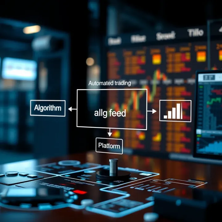 Diagram illustrating components of an automated trading system including algorithm, data feed, and execution platform