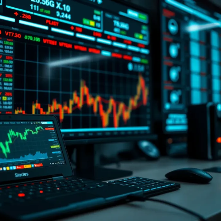 Conceptual representation of technology and finance integration in automated stock trading