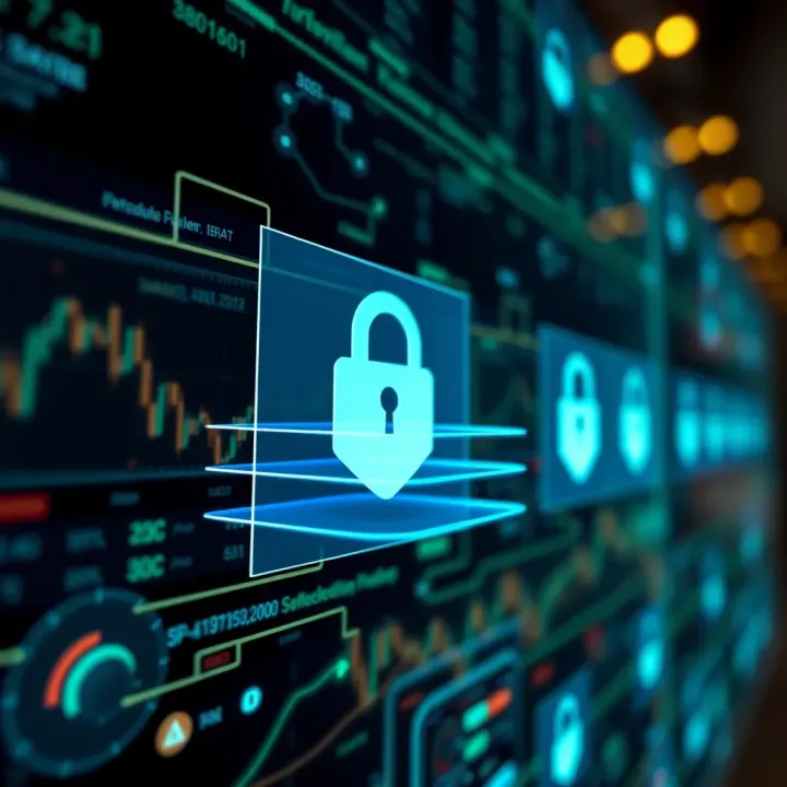 Visual representation of security layers protecting digital login systems