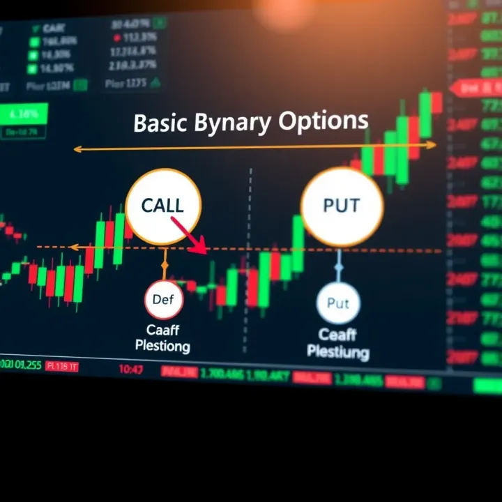 Diagram illustrating the basic concept of Deriv binary options trading showing call and put positions