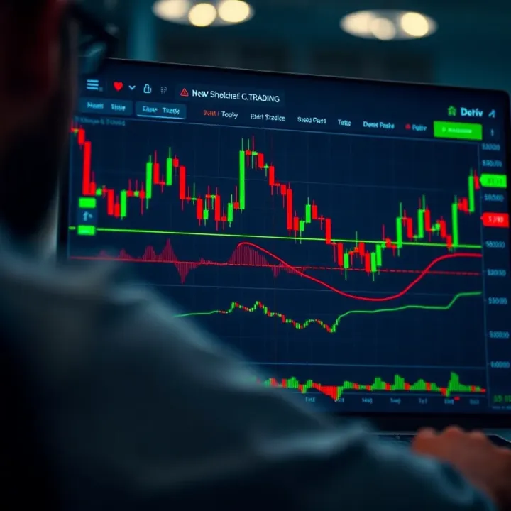 Deriv binary options interface showing trade options with integrated chart data for informed decision-making