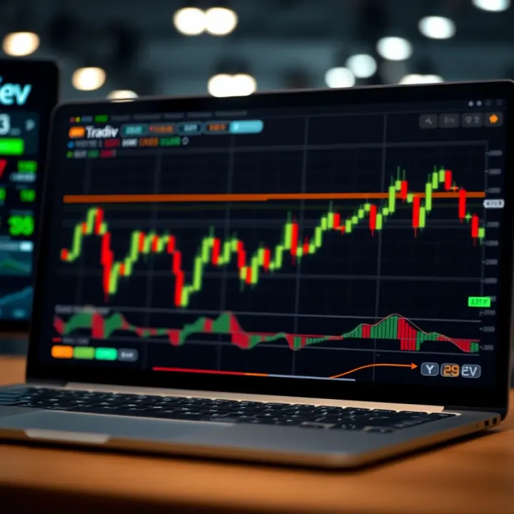 TradingView platform displaying detailed financial charts used for analyzing market trends