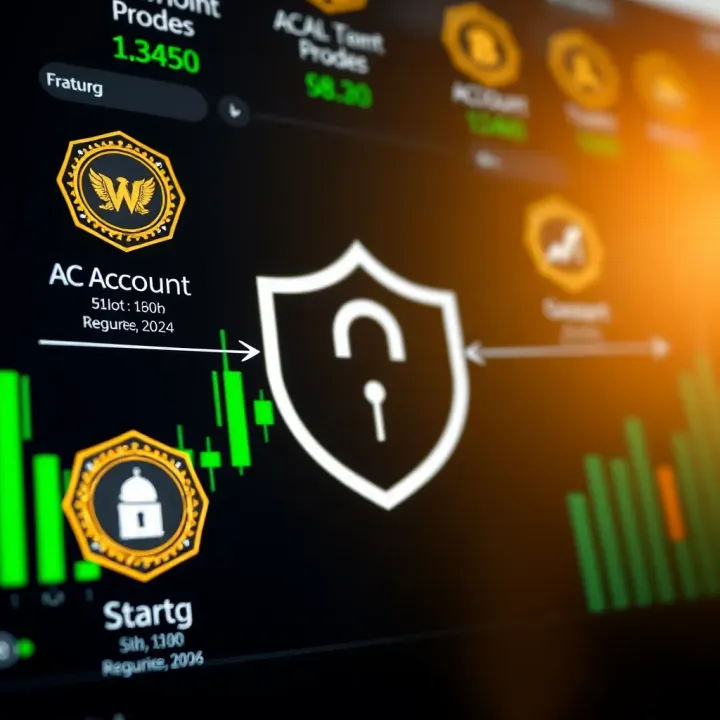 Illustration of account types and regulatory badges highlighting security features for South African traders