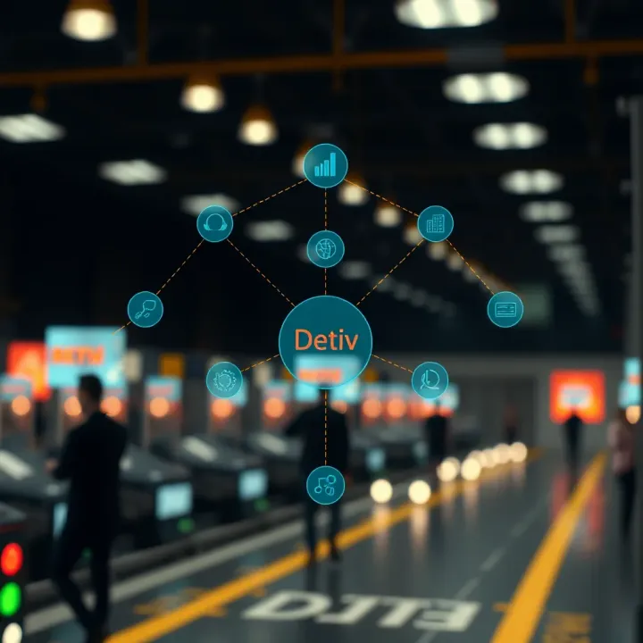 Illustration showing the concept of detiv with interconnected nodes representing its applications