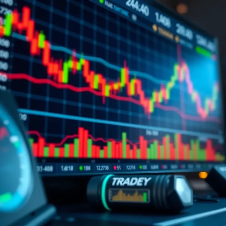 Illustration of a forex trading platform with charts and currency pairs visible, symbolizing the FBK Markets micro account trading environment