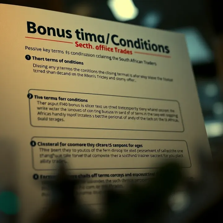 Diagram showing key terms and conditions for claiming the FBS bonus tailored for South African traders