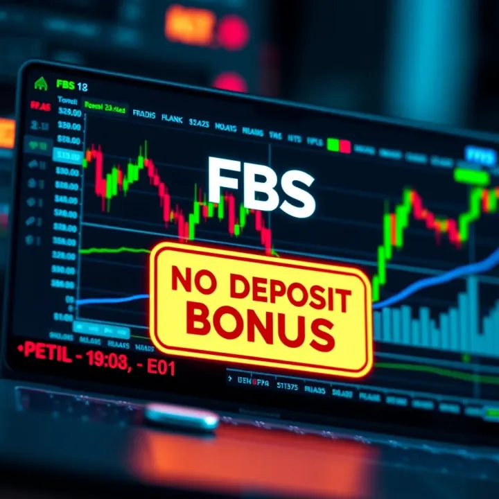 Illustration showing a digital forex trading platform highlighting the no deposit bonus offer