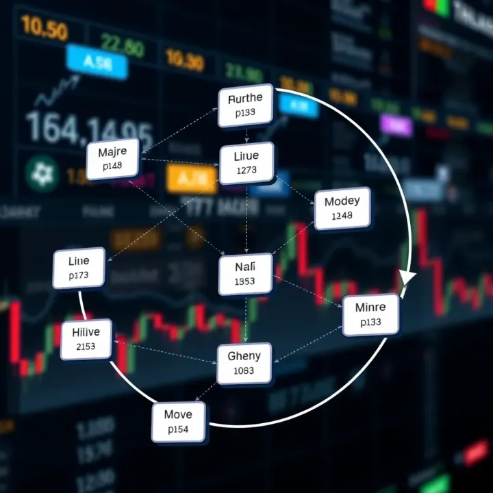 Interconnected Currency Pairs in Forex Trading Diagram showing relationships between major and minor currency pairs in the global forex market
