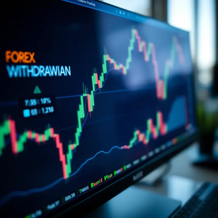 Forex Trading Platform Showing Withdrawal Options Close-up of a digital forex trading platform displaying withdrawal options on a computer screen