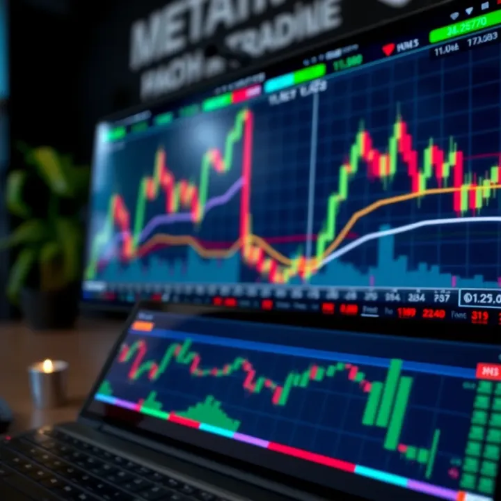 Graphical interface displaying forex trading charts and indicators on a MetaTrader platform