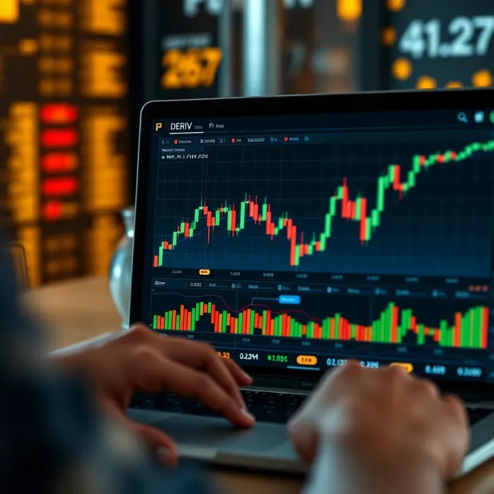 Forex trading chart showing pip value calculations on Deriv platform