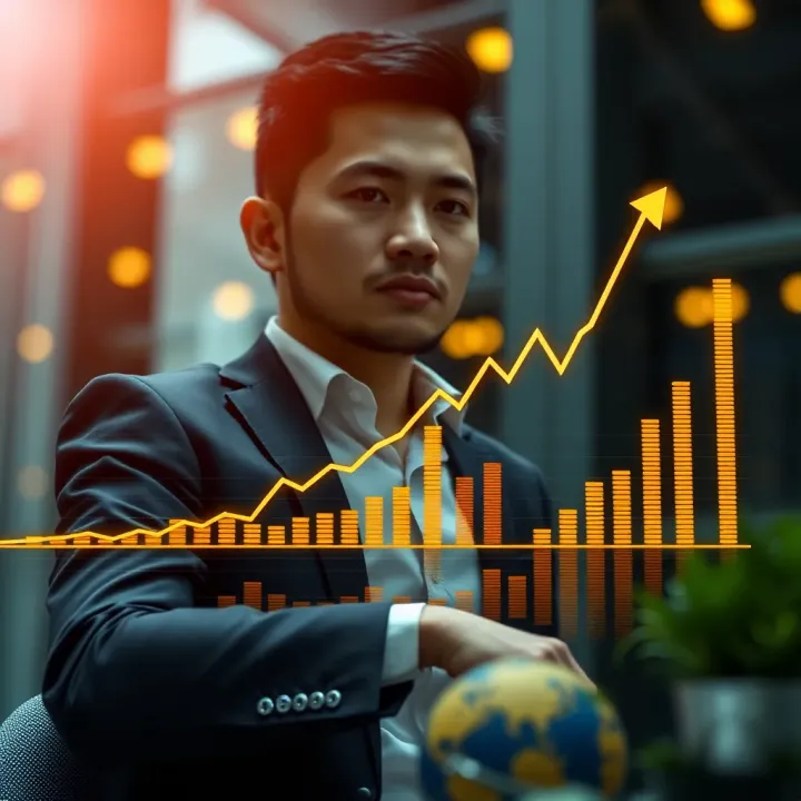 Graph showcasing growth of financial investments over time
