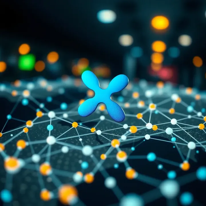 Visual representation of Ripple network facilitating fast and secure cross-border payments