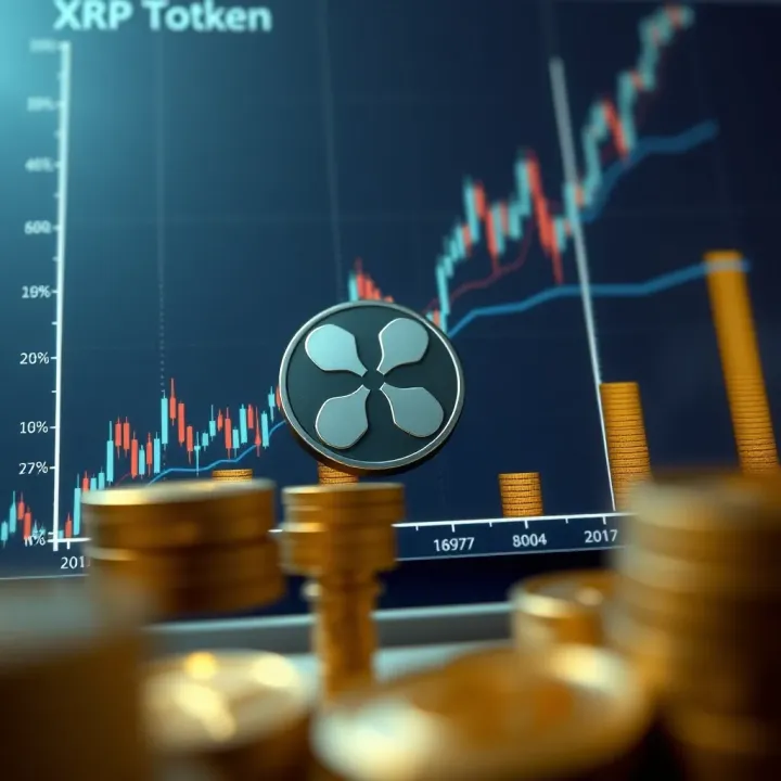 Graph illustrating XRP token integration within blockchain technology and financial systems